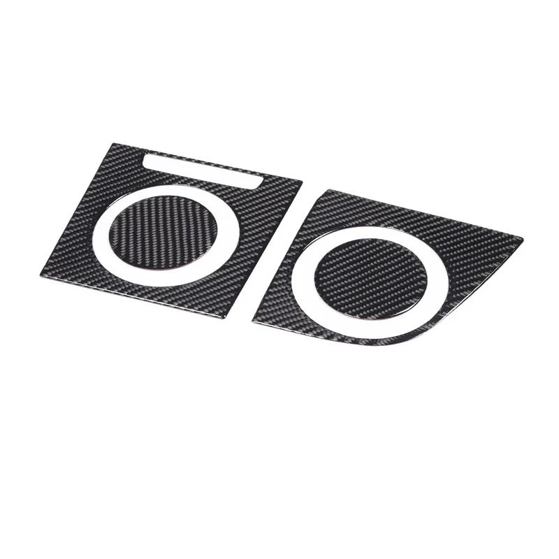 Soft Carbon Fiber Car Central Cup Holder Cover Decorate Sticker Interior Car Accessories For Porsche Taycan 2019-2025 (LHD RHD)