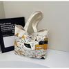 Tote bag women's new cartoon hand-held cloth bag large-capacity student commuting shoulder canvas bag