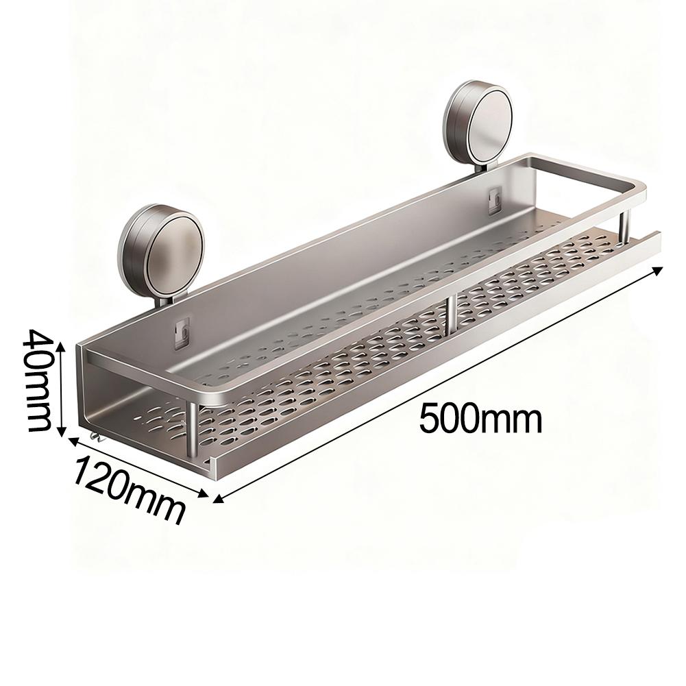 Shower Shelf with Aluminum Suction Cups Enhanced Hold Up To 30 Pounds Bathroom Organizer with Towel Bar and Hooks