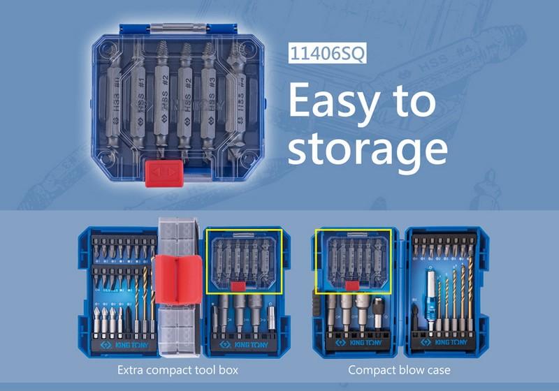 Set Of Extractors For Damaged Screw 2-12Mm, 6 Pcs - Ky11406Sq