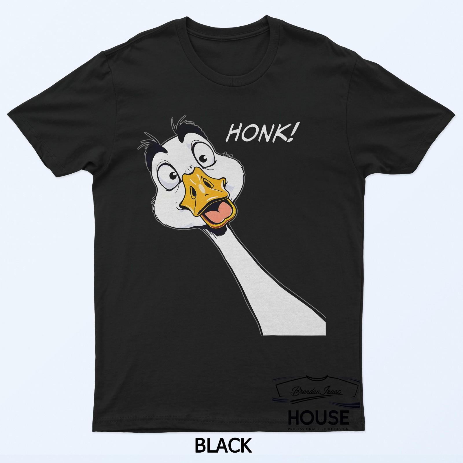 Funny Crazy Goose Honk Cartoon Animal Humor T-Shirt L
