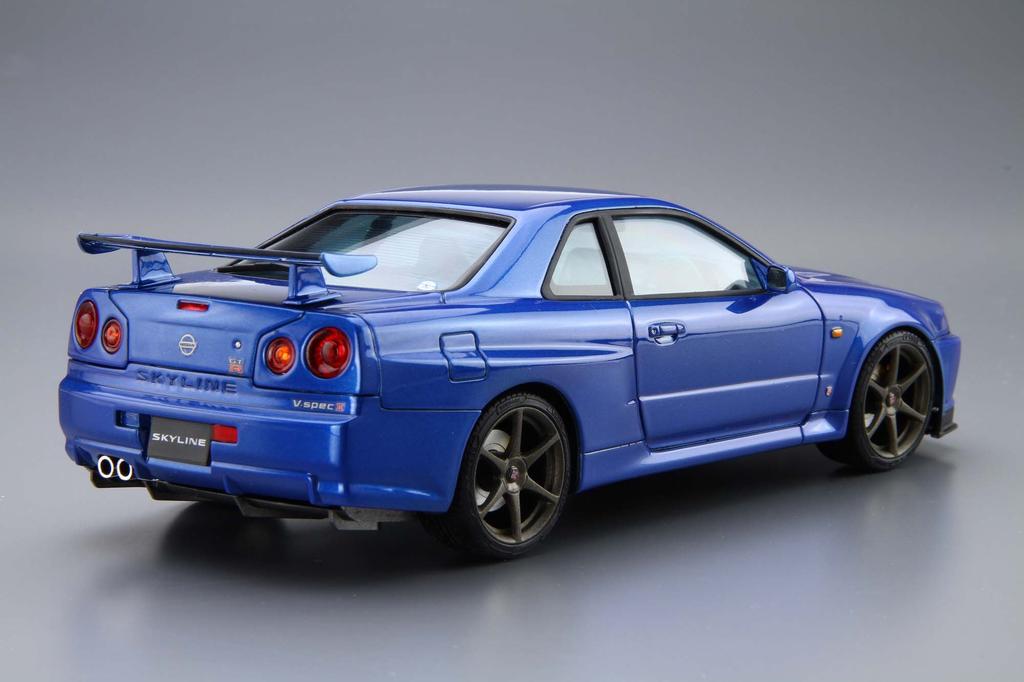 Aoshima Bunka Kyozai The Model Car Nissan BNR34 Skyline Plastic Model Kit 1/24 GT-R V-specII '02