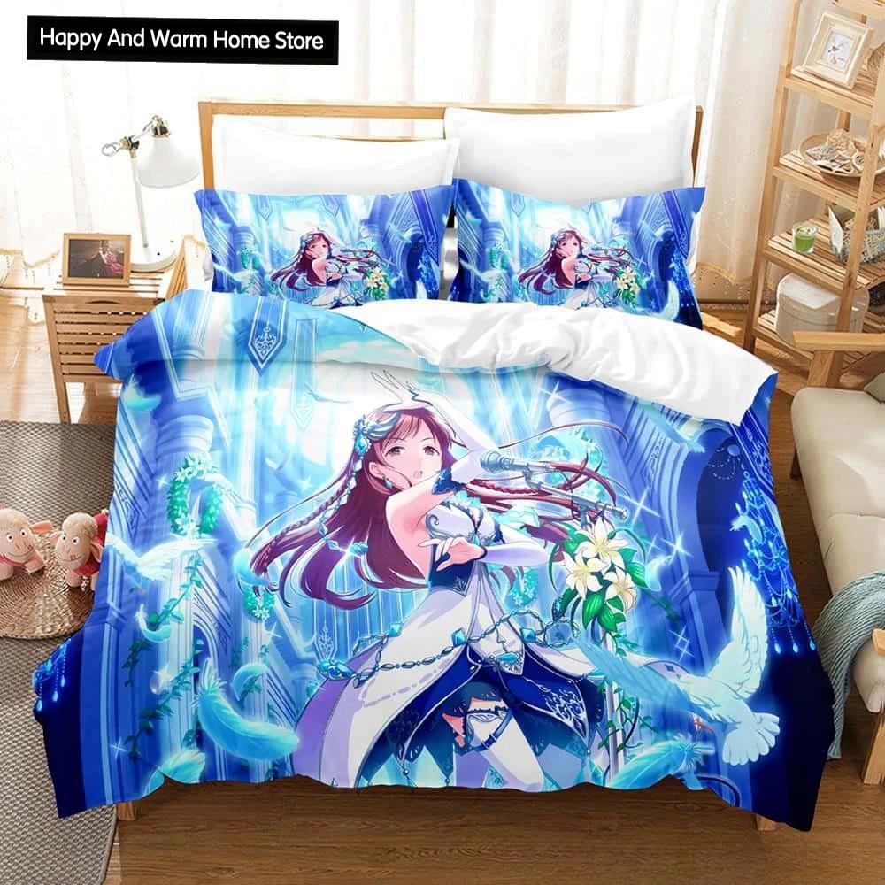THE iDOLM@STER Cinderella Girls Starlight Stage 3D Printed Anime Bedding Set for Adult Boys Duvet Cover