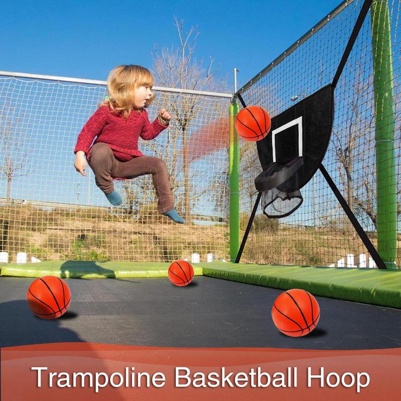 Basketball Hoop For Trampoline Outdoor Children Soft Basketball Hoop Attachment With 4 Balls And Pump Trampoline Parts For Kids