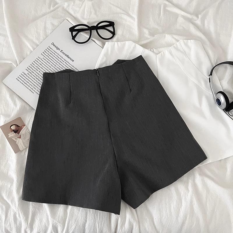 

2024 Весна Женские Серые А-силуэта с Завышенной Талией Утягивающие Шорты-Костюм 2XL серый