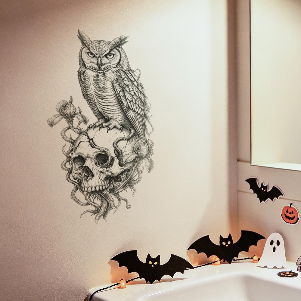 Halloween 3D Wall Breaking Mummy Witch Wall Sticker Self Adhesive Horror Decor