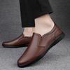 5 Men'S Shoes Loafer Leather Shoes Flat Casual Shoes Spring Low-Top Foot Cover First Layer Cowhide Surface One Pedal Single Shoes