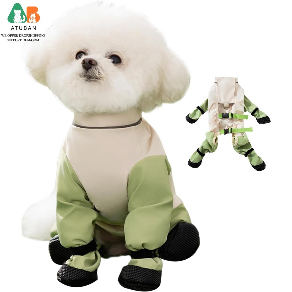 

ATUBAN Dog Boot Suspenders,Shoes For Dogs,Anti-Slip Adjustable Protectors Raincoat Coat Wrap Suspenders Glow-in-The-Dark Strips S