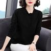 Long-sleeved Tops for Spring and Autumn Women's Fungus Collar Middle-aged Loose Large Size Stand-up Collar New Style Bottoming Shirt