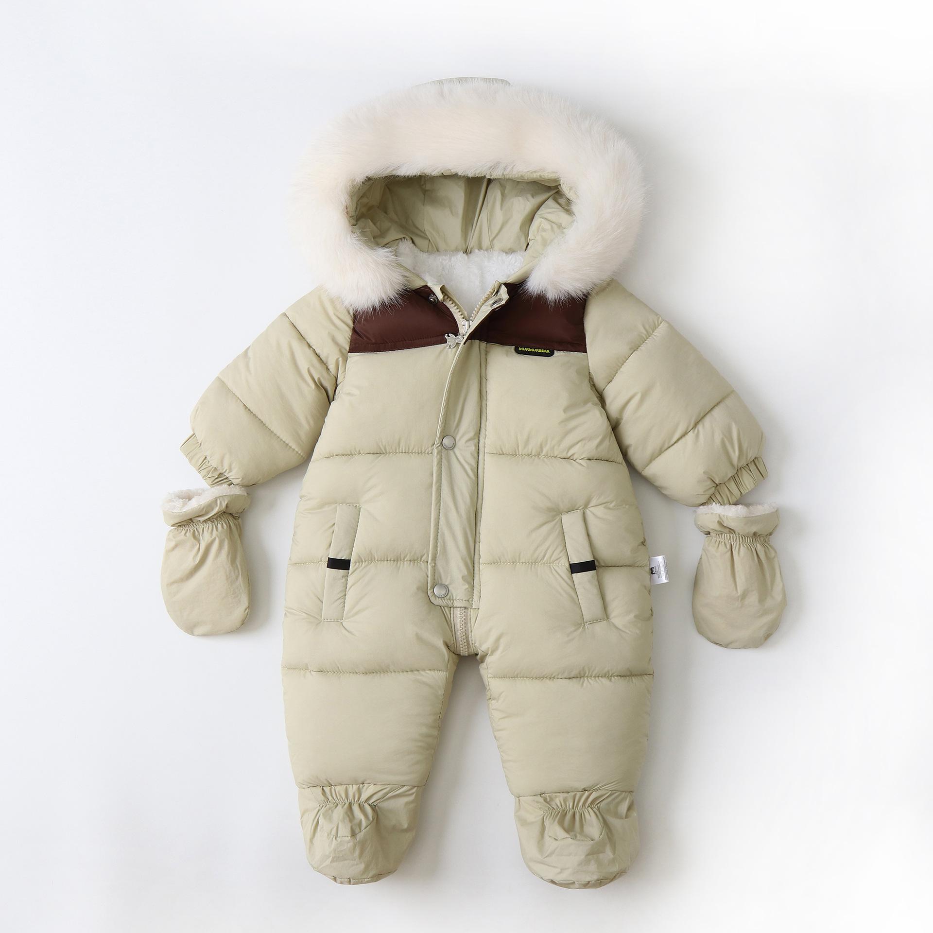 

Зимний комбинезон для новорожденных девочек, теплые детские комбинезоны, перчатки, детский лыжный комбинезон, утепленный детский зимний комбинезон, комплект детской одежды 66cm зелёный