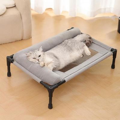 Pet Furniture Mesh Elevated Dog Beds Removable with Pillow Raised Dog Bed Breathable Dog Cots Beds for Small Medium Dogs