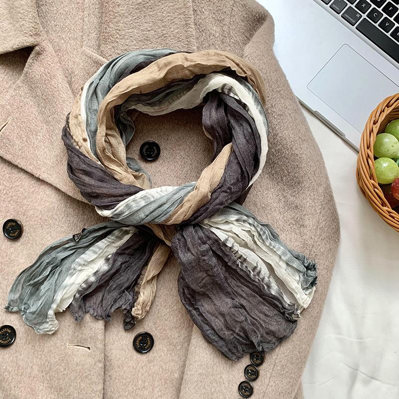 Scarf shawl high-end new style outer fashion splicing warm multi-purpose scarf tie-dye shawl