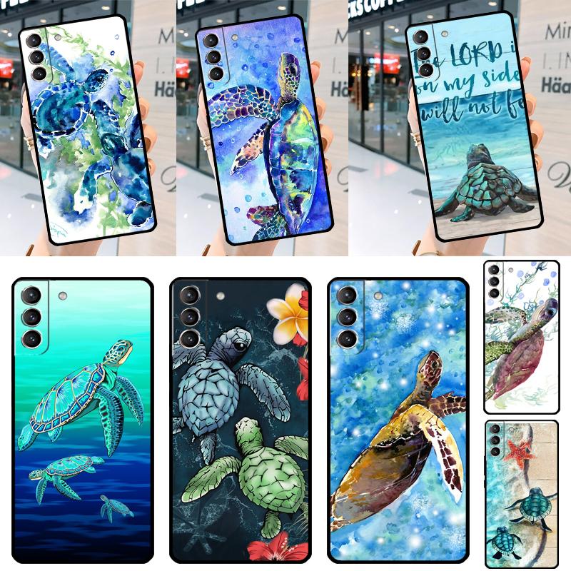 Sea Turtle Turquoise Oceanlife Case For Samsung Galaxy S23 Ultra S22 S21 S20 FE S8 S9 S10 Plus Note 10 20 Back Cover Shell