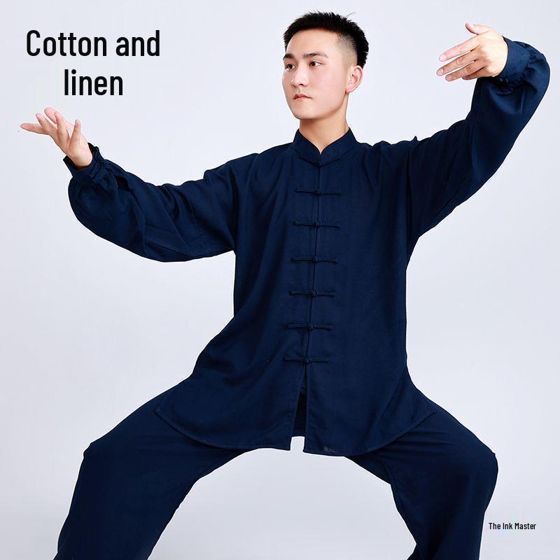 Xiaoheshan Tai Chi Baumwolle Leinen Kampfsportkleidung für Männer & Frauen - Frühling/Herbst Kollektion, Perfekt für das Training im mittleren und höheren Alter