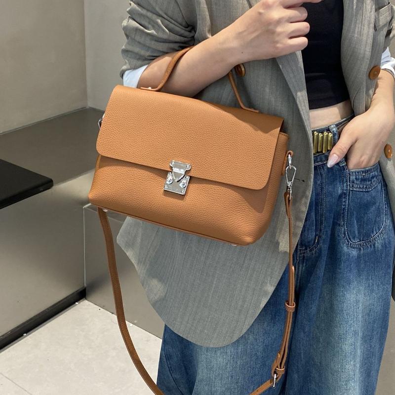 Soft Cowhide Hand-held Women's Bag, Multi Compartment Large Capacity Commuting Shoulder Bag, Women's Diagal Messenger Bag