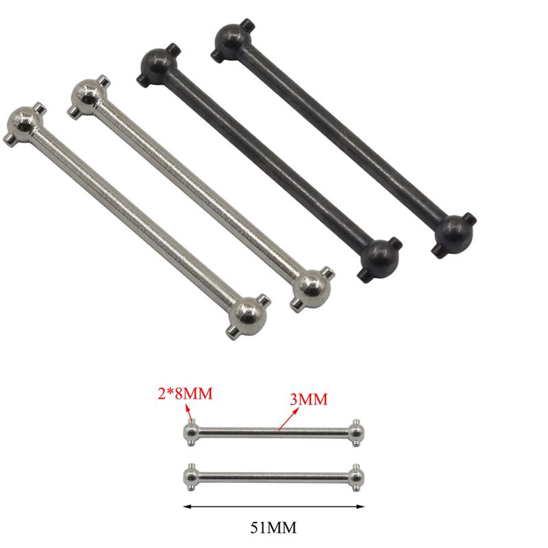 4Pcs Dogbone 51MM for WLtoys A979 A949 A959 A969 K929 Himoto E18 Spino HSP 1:18 RC Car Upgrade Parts