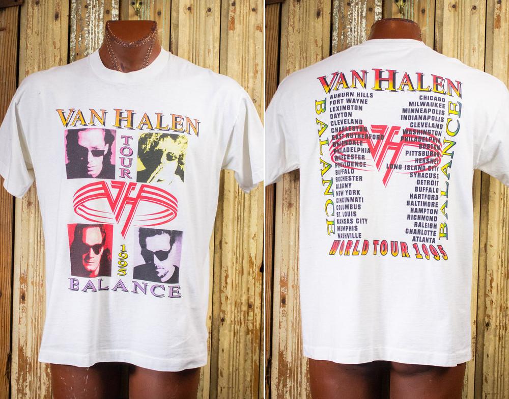 Винтажная концертная футболка Van Halen Balance 1995 Белая S
