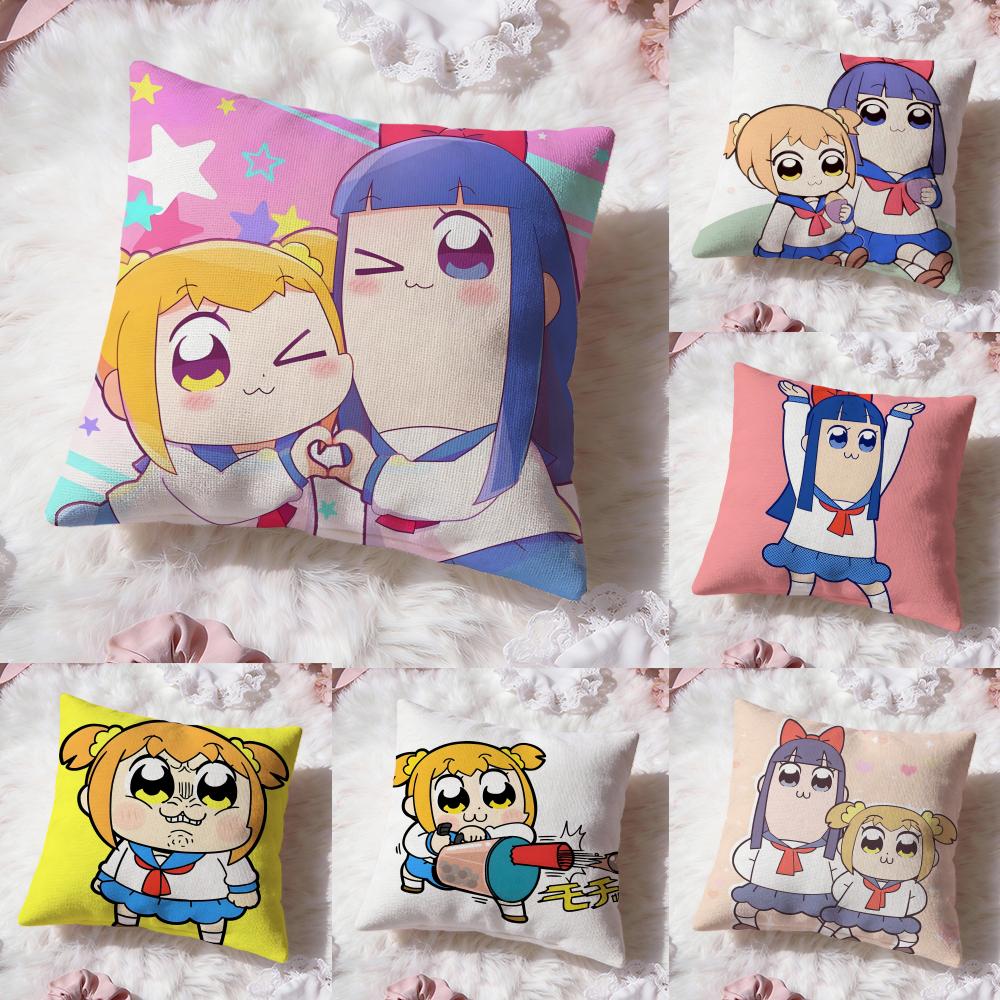 Cute Anime Pop Team Epic Cushion Cover Premium Comfort Reversible Pillow Cove -Two in One Design for Any Room & Car Interior