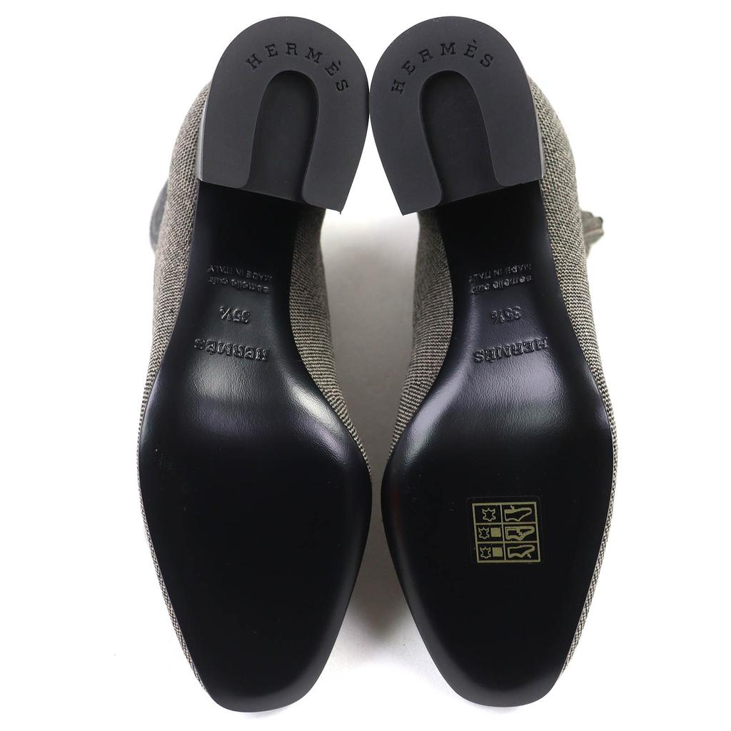 Pristine HERMES short boots Volver Knit technical fabric with leather 35.5 Used