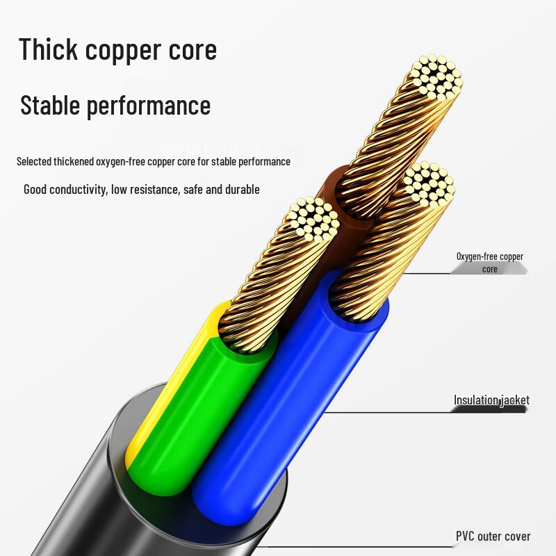 G.C.X. Angled C13 To China Standard 3-Pin Power Cable