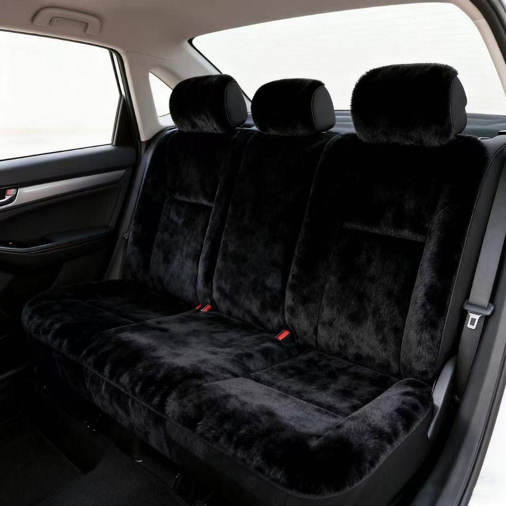 Solid‑color Winter Car Seat Cover Plush Surface Auto Seat Protector  Seat Renovation