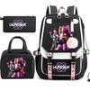Kpop Anime Cartoon Printing Student School Bag Children'S Lunch Bag Casual Pencil Bag Three-Piece Set