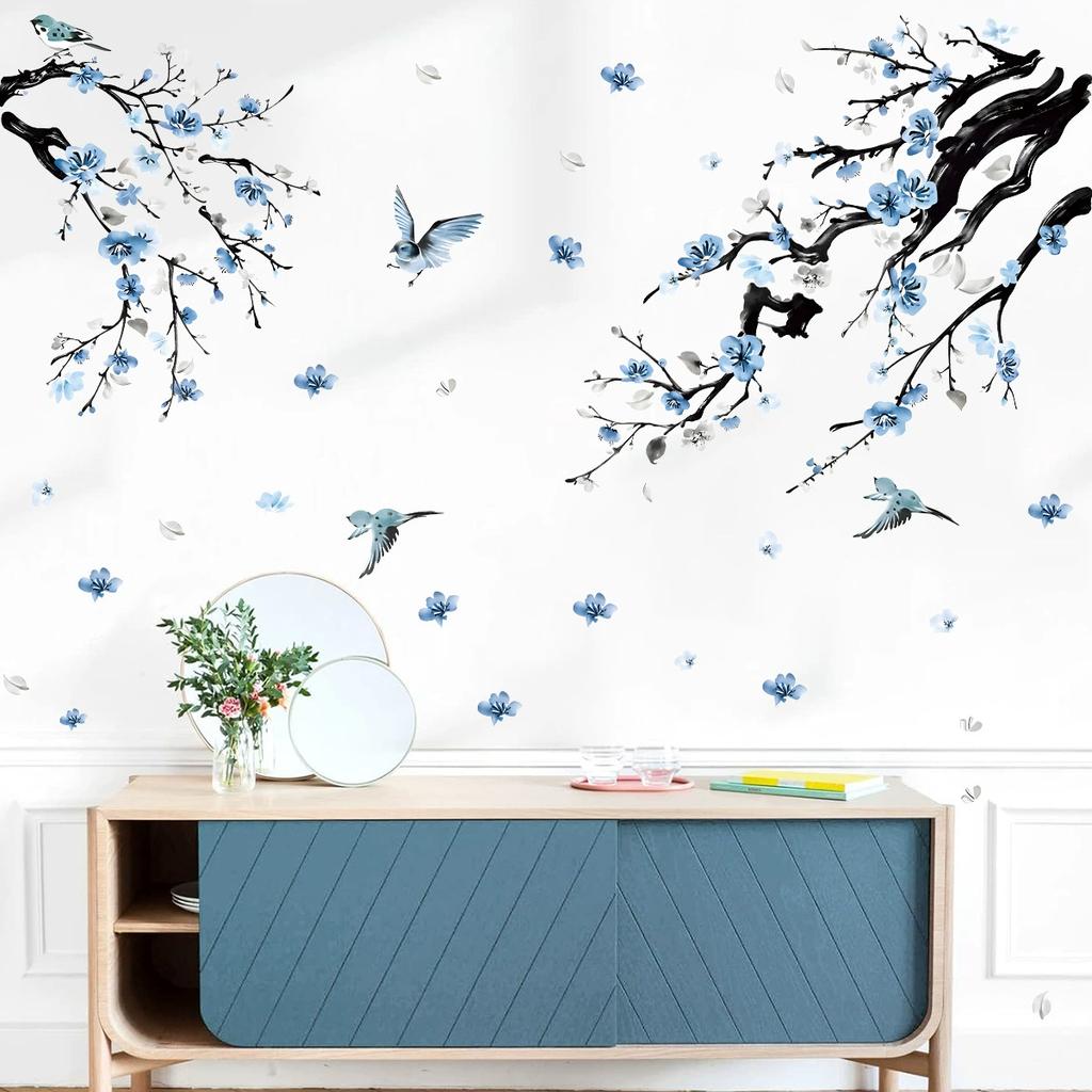 Cartoon Cute Rabbit Hot Air Balloon Clouds Large Wall Stickers for Kids Room Living Room Nursery Decoration Children Wall Decals