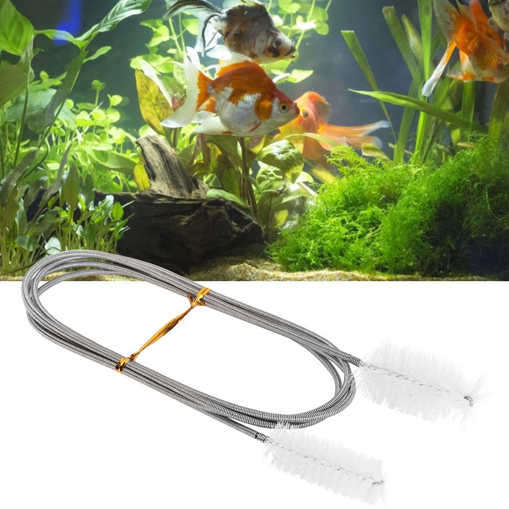 Flexible Hose Cleaning Brush Stainless Steel Filter Pump Spring Brush Double Ended Brush(White )