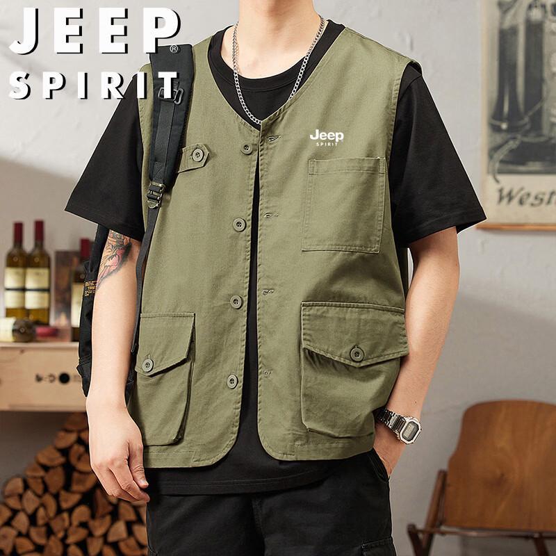 

JEEP SPIRIT Men s Loose Fit Casual Outdoor Vest L