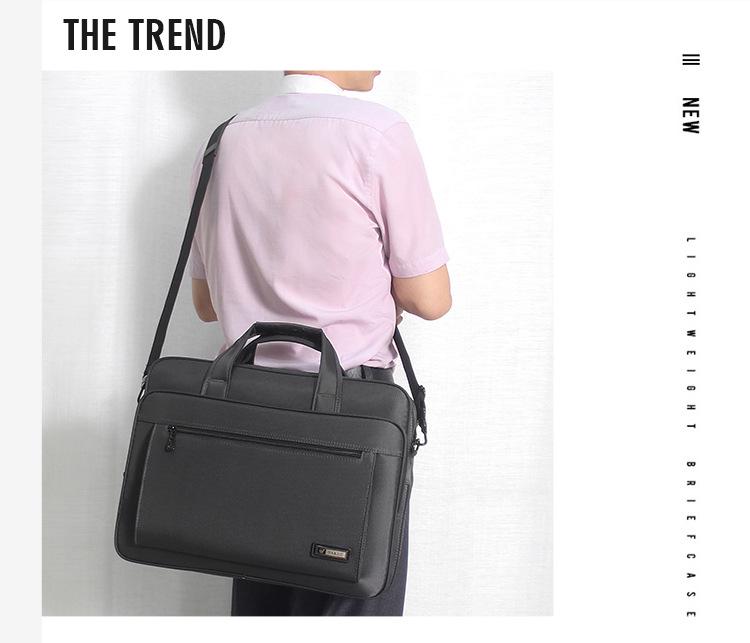 Men's Large Capacity Business Briefcase: Wear-Resistant Oxford Cloth Computer Shoulder Bag