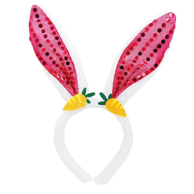 Neue Osterhasenohr-Haarbänder Plüsch-Hasenohren Karotten-Haarband Party Cosplay Kostüm Kopfschmuck Gesichtswasch-Haar-Accessoires Geschenk