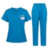 3Xl Men'S And Women'S Casual Loose Large Size Wind Hand Washing Clothes Doctor Nurse Clothes Work Clothes Solid Color Set Short Sleeves