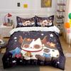 Astrology Cat with Stars Pattern Bedding Duvet Cover Set Duvet Cover Pillowcases  (1*Duvet Cover 2*Pillowcases, Without Duvet Insert)