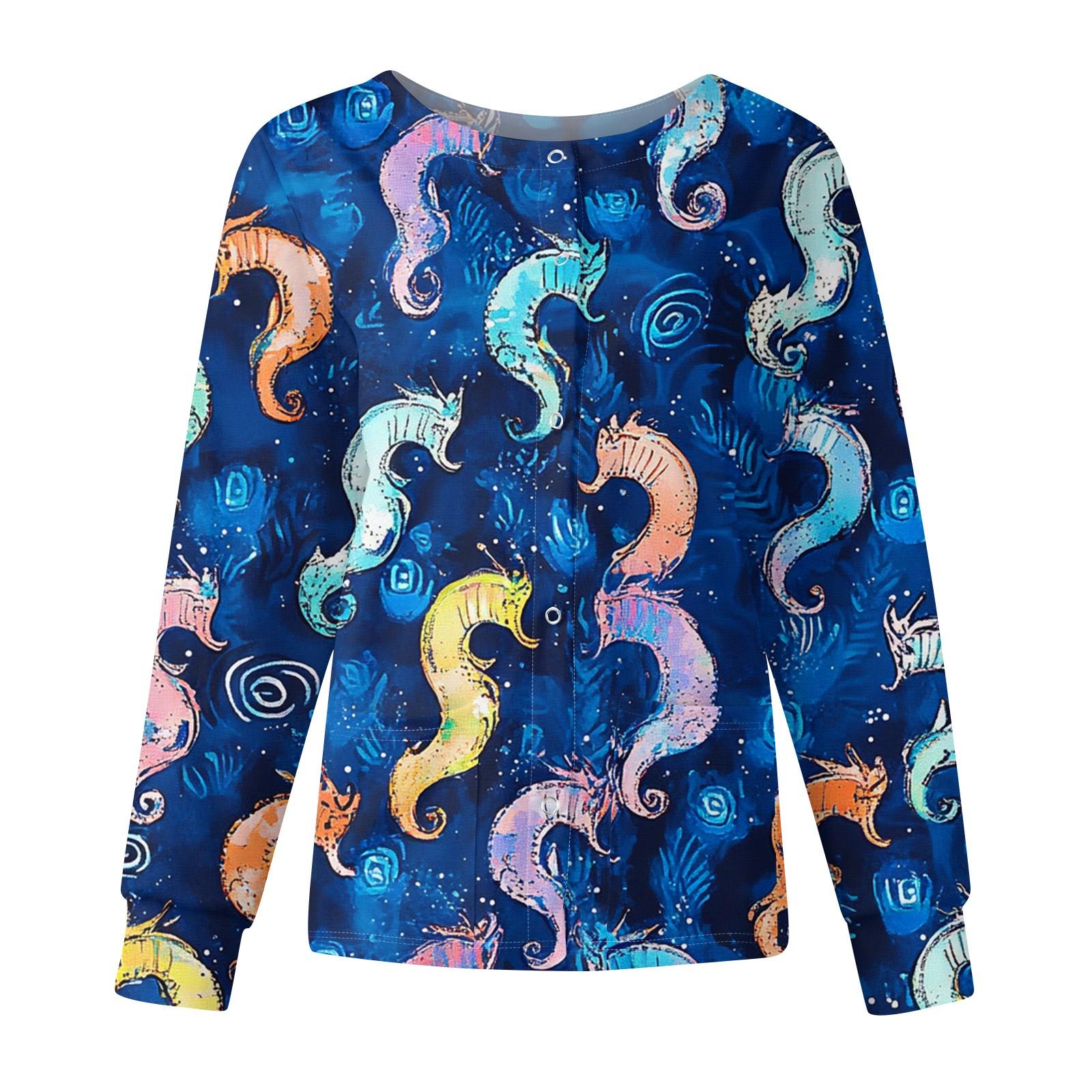 

Женский повседневный однобортный однобортный защитная одежда с длинными рукавами и цветочным принтом, кардиган, топ XXXXL