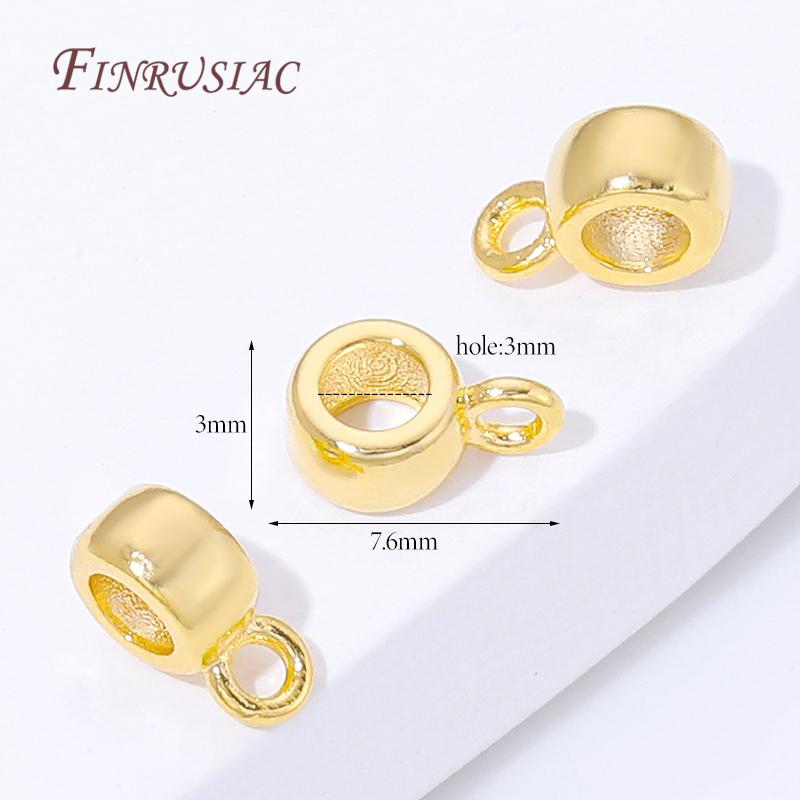 18K Gold Plated Pendant Bail Connectors For Jewelry,Brass Bail Beads Spacer,DIY Necklace Making Accessories,Tube Bail Beads 1 piece