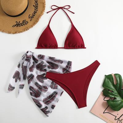 Sexy dámské plavky 3 balení mikrobikiny potisk bikini s vysokým pasem dámské plavky plavky plavky brazilské biquini