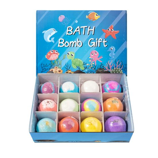 4/6/12 Stück Kinder Badesalz-Badekugeln mit Spielzeug darin Pflanzen Ätherische Öle Handgemachte Sprudelbälle Trockene Haut Feuchtigkeitsspendende Duschkugel Entspannung Spa Geschenk