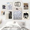 Curve Gril Abstract Wall Art, Nordic Posters, Canvas Painting, Prints, Pictures for Living Room Decor, Black and White