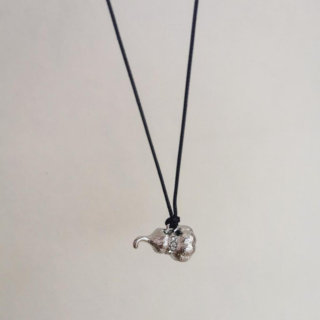 Rhinestone Gourd Pendant Necklace for Women - Clavicle Chain, High-End Light Luxury Sweater Chain