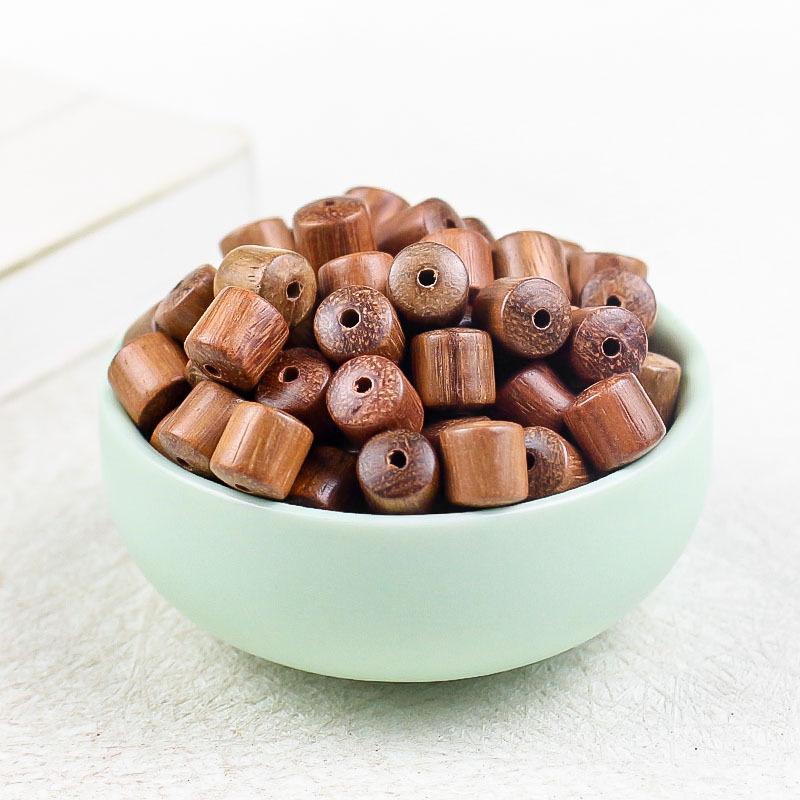 8MM Burmese Padauk Barrel Beads: Handmade Rosewood Bracelet, DIY Prayer Beads, Wenwan Accessories, Team Building Activity