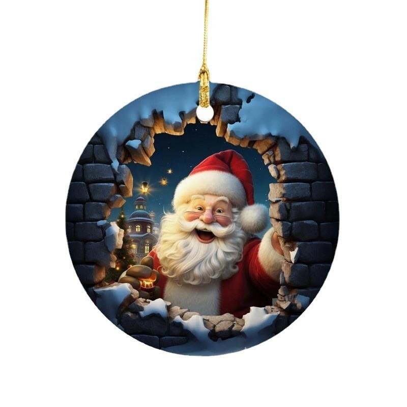 Lebhaftes Acryl-Weihnachts-Durchbruch-Ornament im Cartoon-Stil für festliche Autodekoration