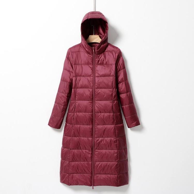 Ultra Light Women Winter Long Down Jacket Hooded Down Coat Big Size Female Coats