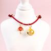 Pet Collar Chinese Style Attractive Adjustable Universal Cats Dogs Collar Necklace with Bell for Spring Festival