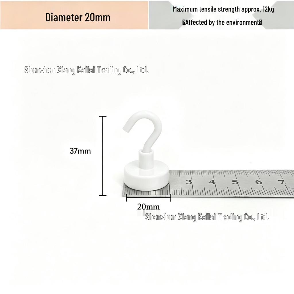 Neodymium Iron Boron Strong Magnetic Hook - Black & White Plated