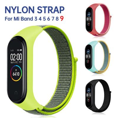 Nylon Loop For Xiaomi Mi Band 9 8 7 4 3 5 6 Smartwatch Wristband Sports Correa Breathable Replacement Bracelet On Miband 6 8 Strap