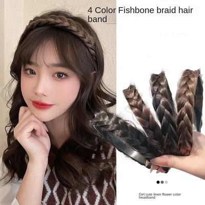 New Women's Non-Slip Wig Headband Fishbone Plaits Dough-Twist Style Plaits Hair Band Fashion Headwear  Accessories for Hair