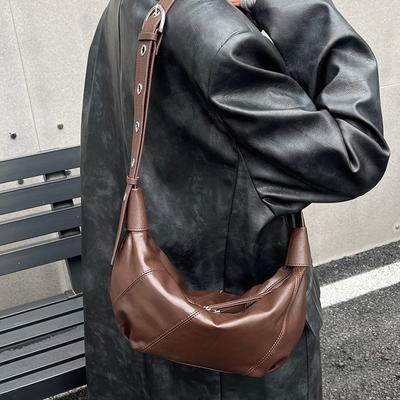 Croissant Croissant Taška Crossbody Pravá Kůže Prémiová Dámská Taška Niche Styl Hovězí Kůže Ramenní Podpažní Taška