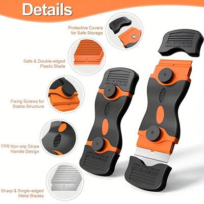 Professional 42pcs Scraper Tool Kit Includes Long Handle Scraper 20 Metal Plastic Blades Perfect for Paint Removal Home Renovation