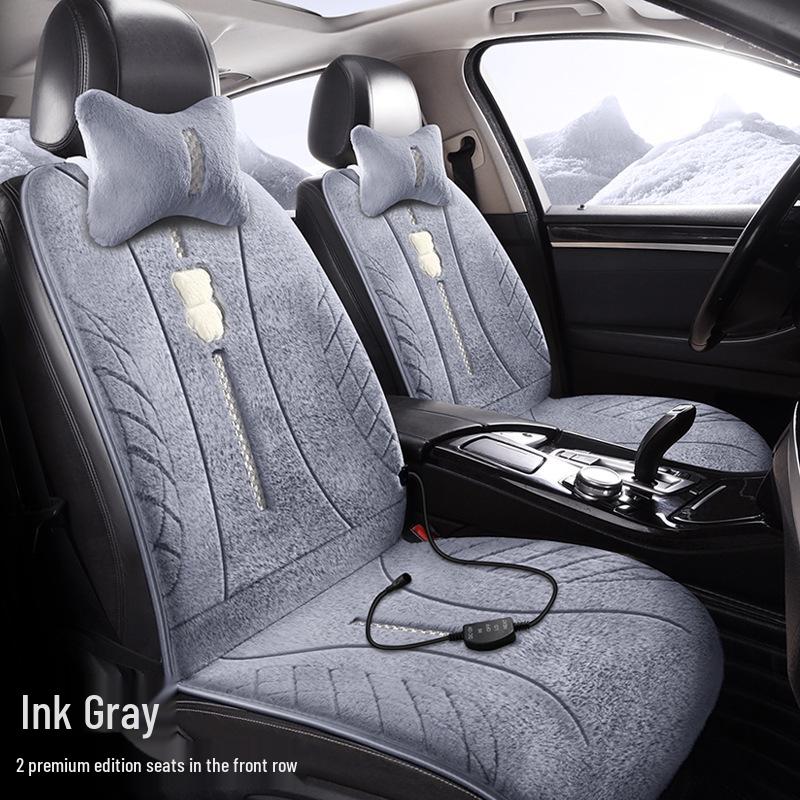Cartoon Plush Heated Car Seat Cushion, 12V Non-slip Warming Pad Single Rear Seat