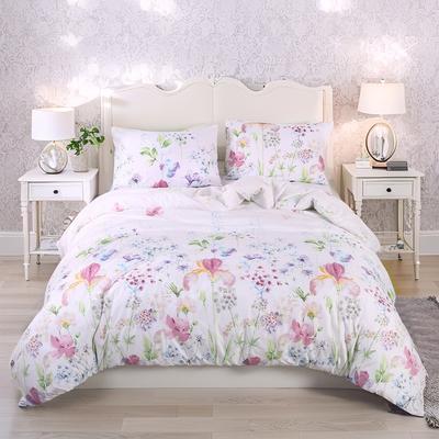 Ensemble de housse de couette à motif floral 3 pièces, Ensemble de literie doux et respectueux de la peau comprenant 1 housse de couette et 2 taies d'oreiller